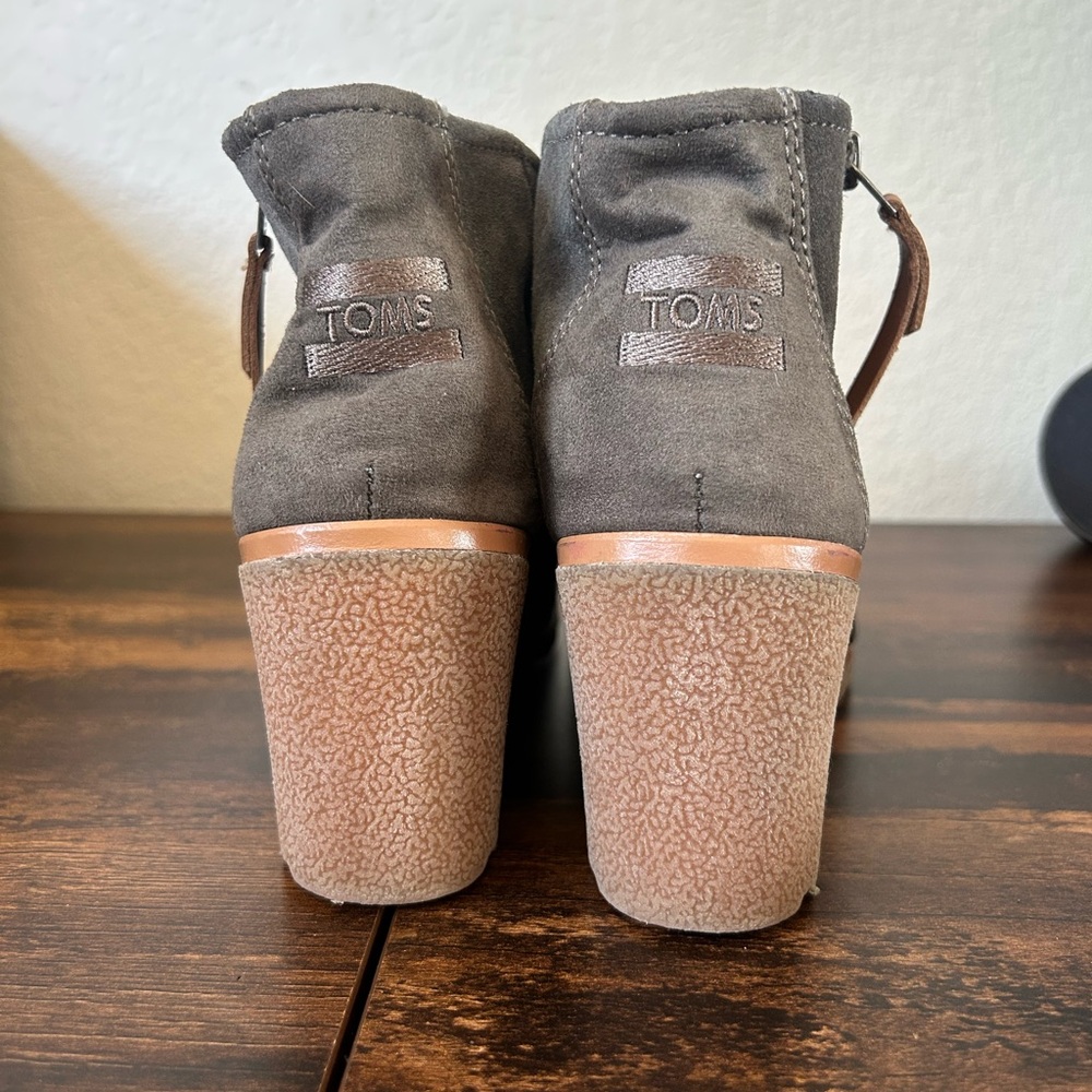 Gray Suede Ankle Boots - Picture 2 of 8